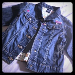 Embroidered Cottagecore Denim Jacket‎ Girls 5 BabyGap EUC